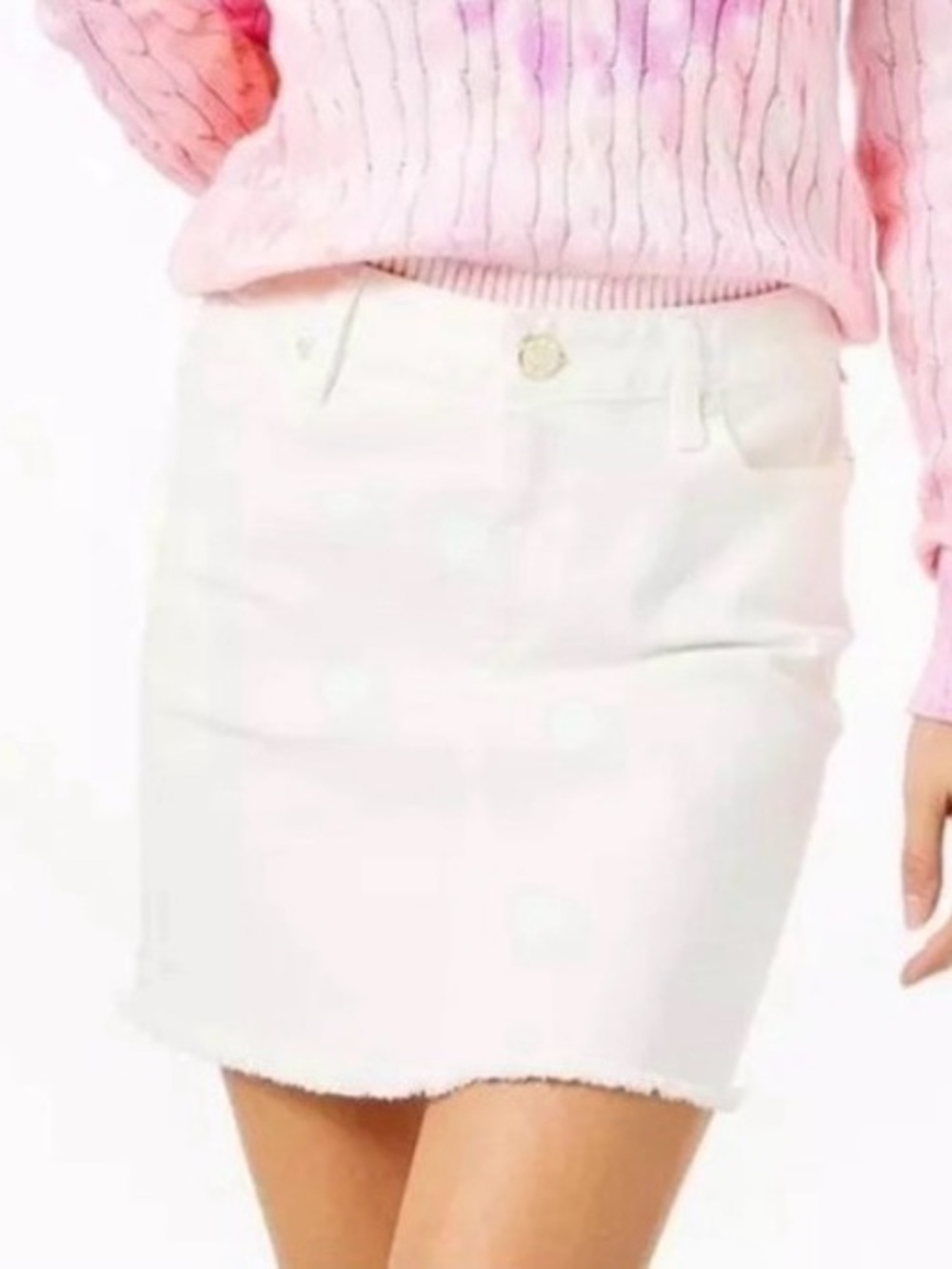 Lilly Pulitzer White Denim Kooper Skirt size 12